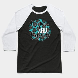 Turquoise And Leopard Baseball T-Shirt